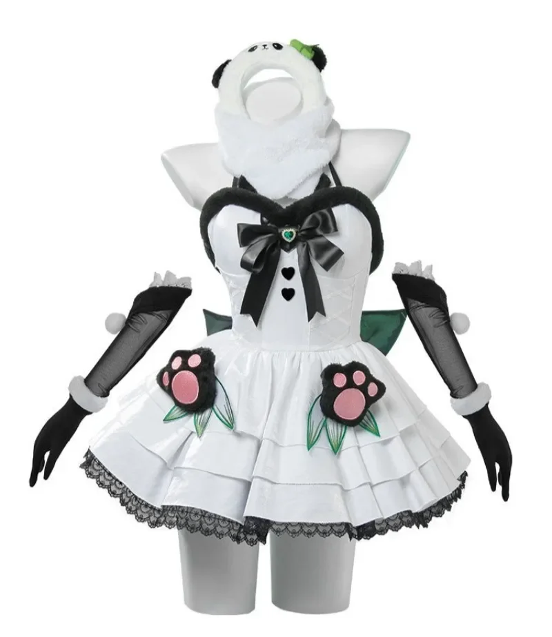 Cute White Clothes for Women Role Play Outfit Halloween Party Feria Shen Cosplay Game Naraka: Bladepoint Costume Panda Dress