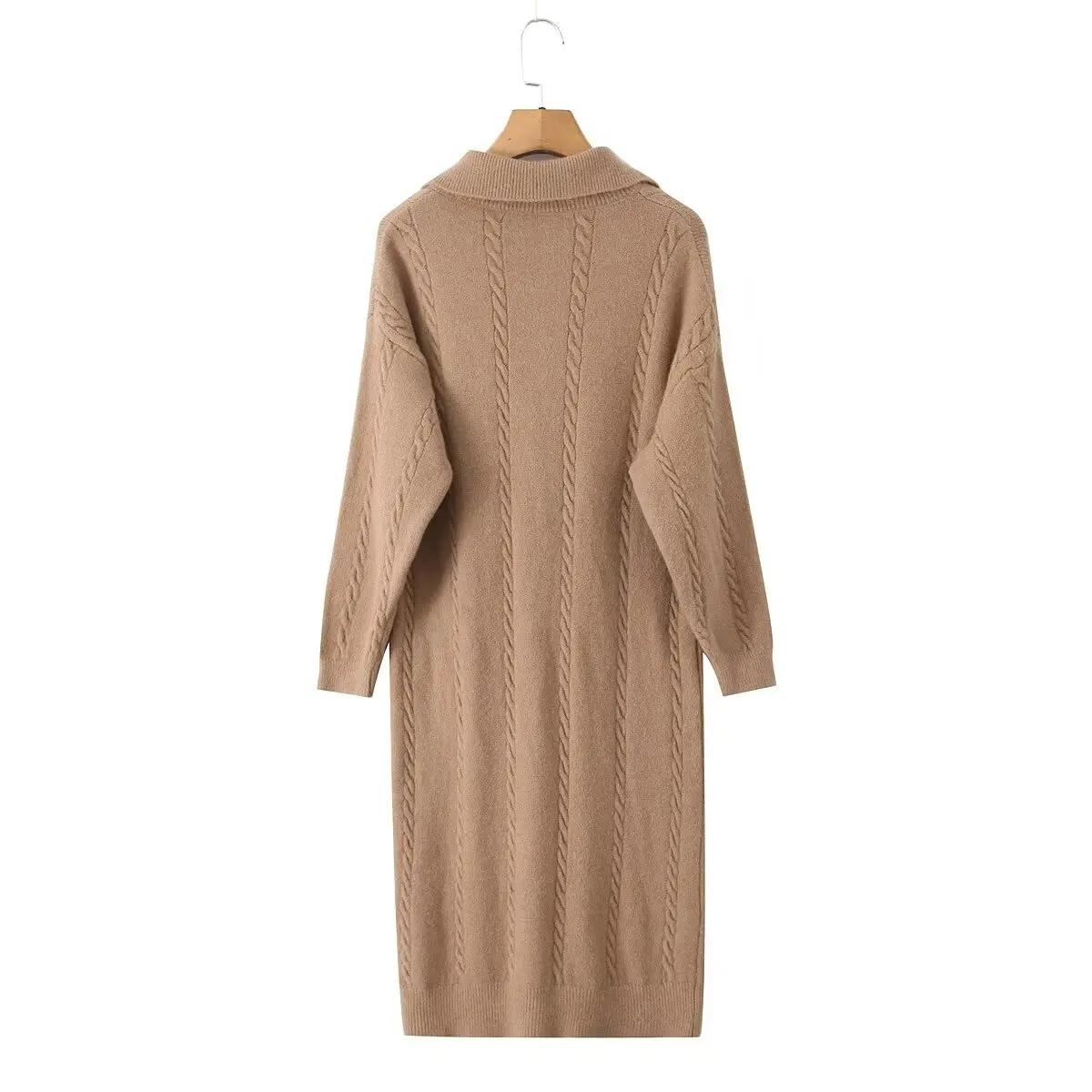 Vestido Suéter Deco con Botones Versátil y Moderno JNLEAOG, Diseño de Ropa Femenina, Sensación de Primavera y Otoño, Esti...