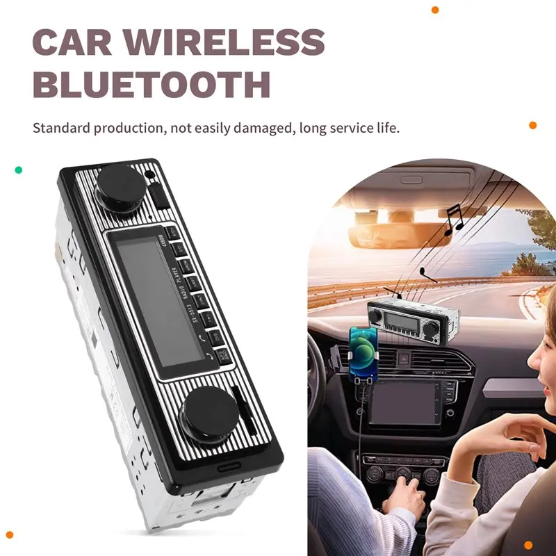 Retro Car Wireless Bluetooth 12V MP3 Player AUX Audio Input Card Insert USB Flash Drive Multimedia Radio New-L94A