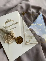 Gold Foil Wedding Invitation Card Modern Minimalist Invite 30PCS Creative Handmade Christmas Invitation Design Business Craft