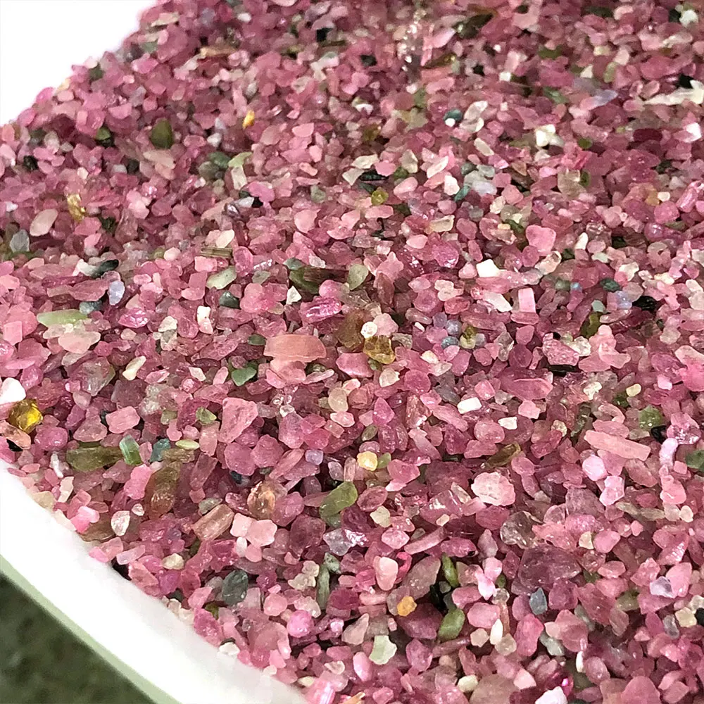 Crystal Natural Stone Pink Tourmaline Chips Gravels Crystals Stones Gemstones Minerals Quartz Chakra Home Decoration Spiritual