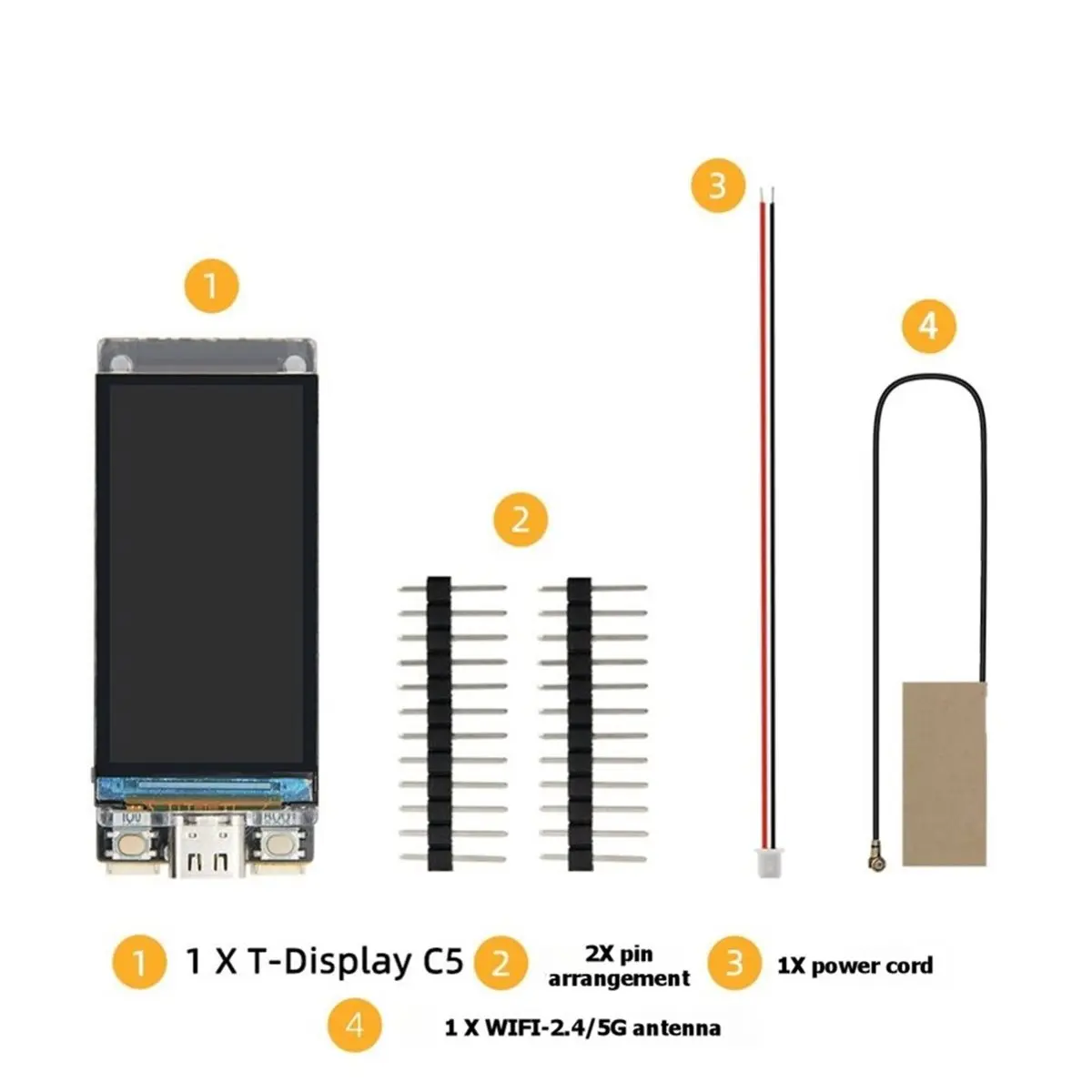 T-Display C5 -C5 Development Board WiFi 6 BLE 5 IoT Display Module 1.9 Inch IPS LCD 16MB Flash 8MB PSRAM