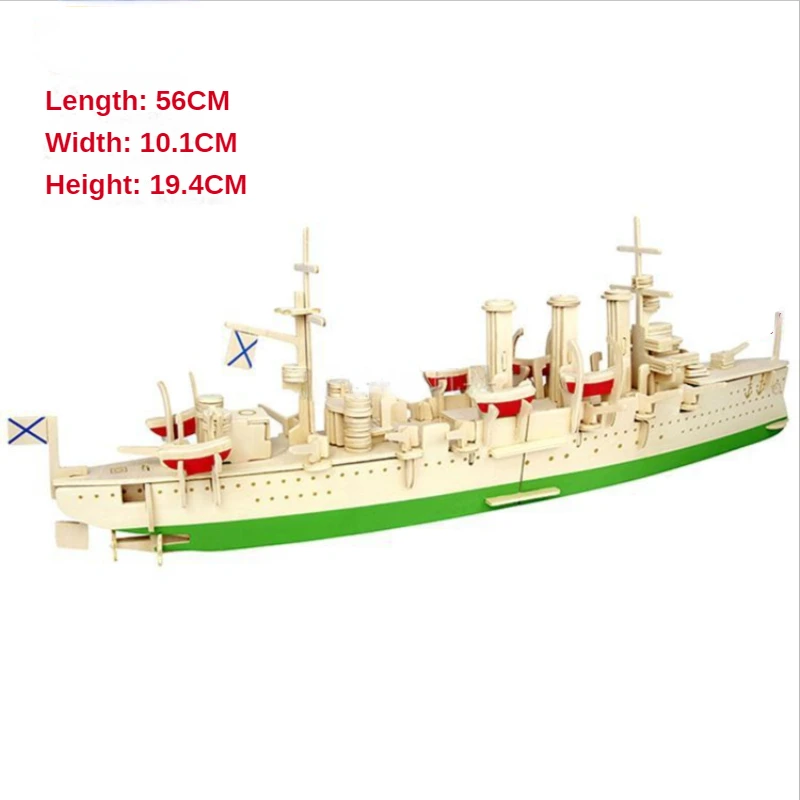 

DIY Toys Children's Military Puzzle Ship Model Toys Adult Wooden Battleship Model Assembled Battleship Aurora Ship Model