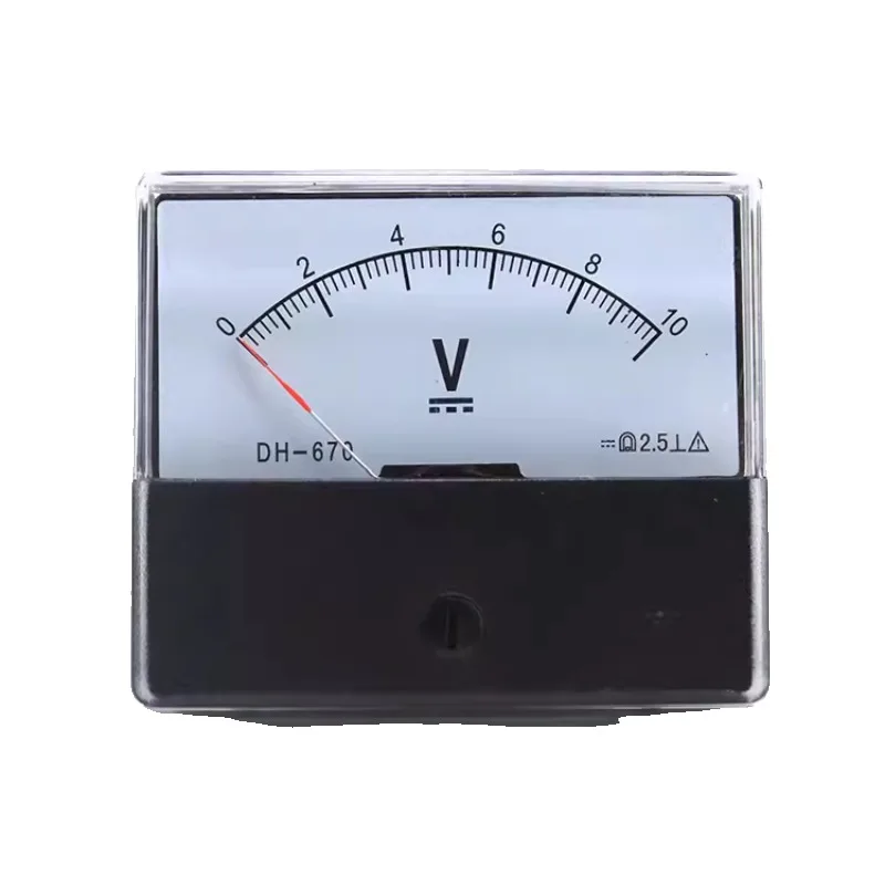 1PC DH-670 Zeiger Analog DC Voltmeter 5V 10V 15V 20V 30V 50V 100V 70*60mm Genauigkeit 2,5 0-500V – Detail 4