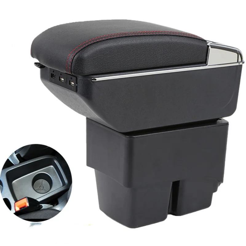 For Ford Fiesta Car Armrest Box for Ford Fiesta MK7 2009-2017 Storage Interior Details 2010 2011 2012 2013 2014 2015 2016
