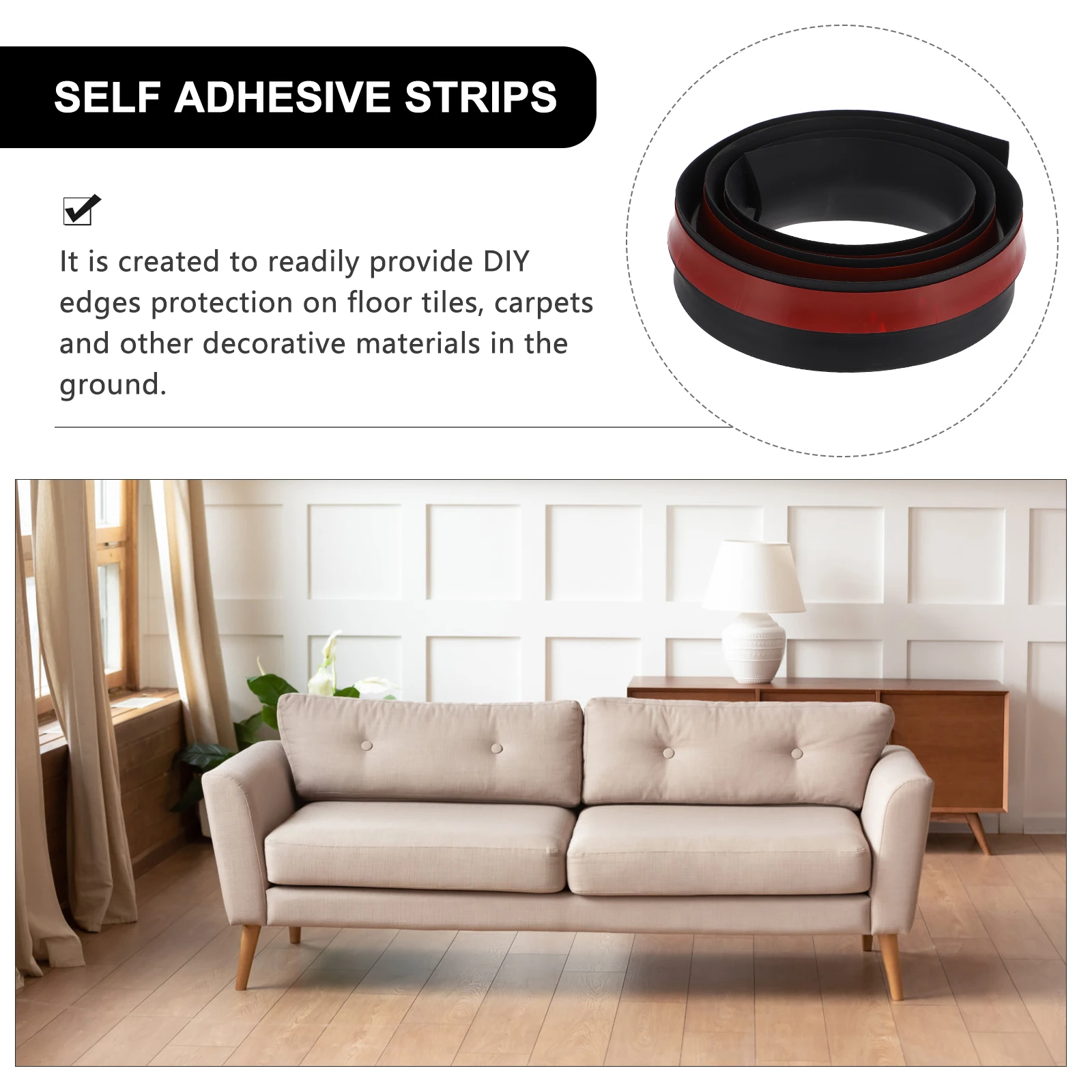 شريط أرضي مصفح من مادة PVC، واقي عتبة ذاتي اللصق لشرائط غطاء السجاد والبلاط #1