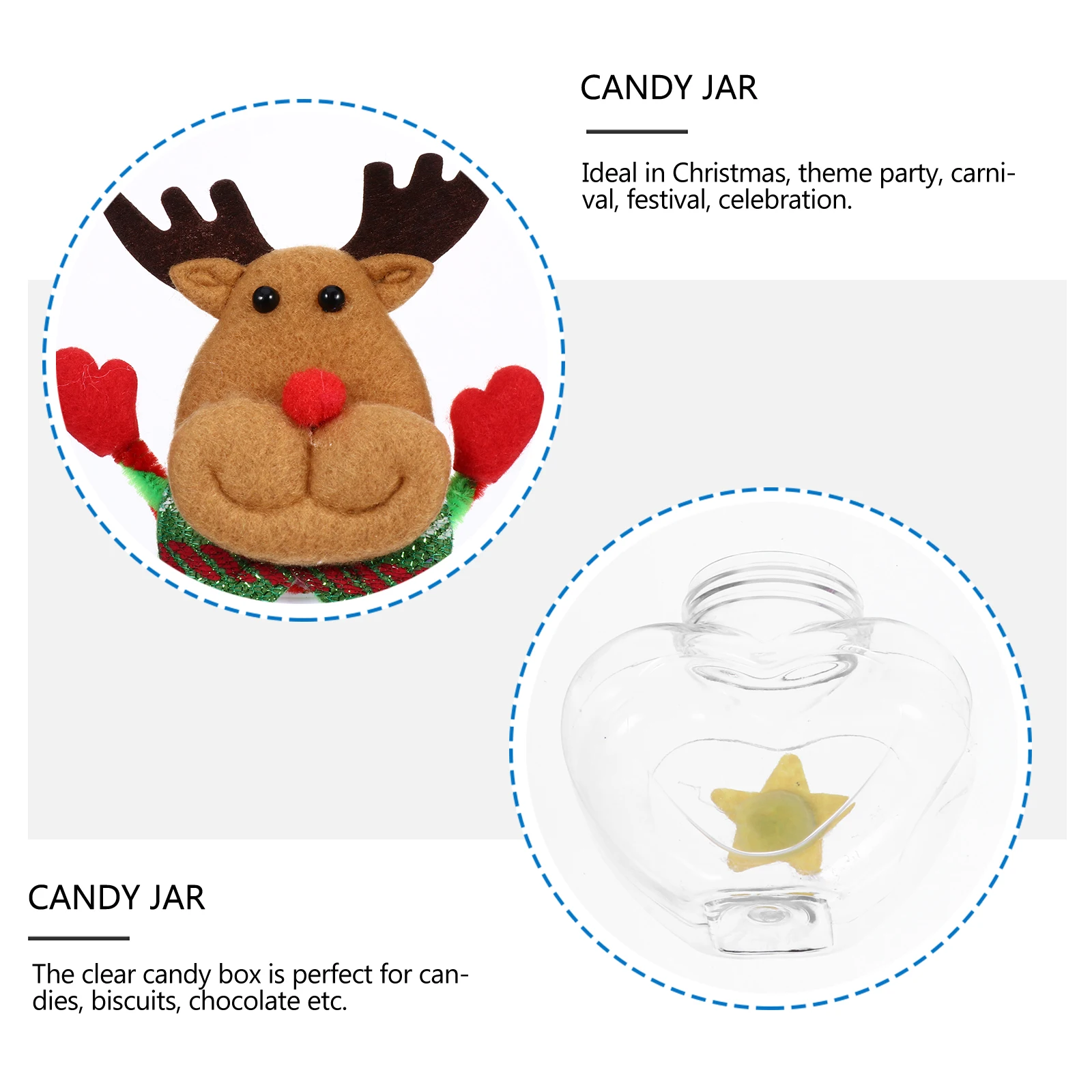 

5 Pcs Candy Jar Xmas Cookie Jars Christmas Holiday Gift Goodie Small Plastic Party Decoration Container Child with Lids