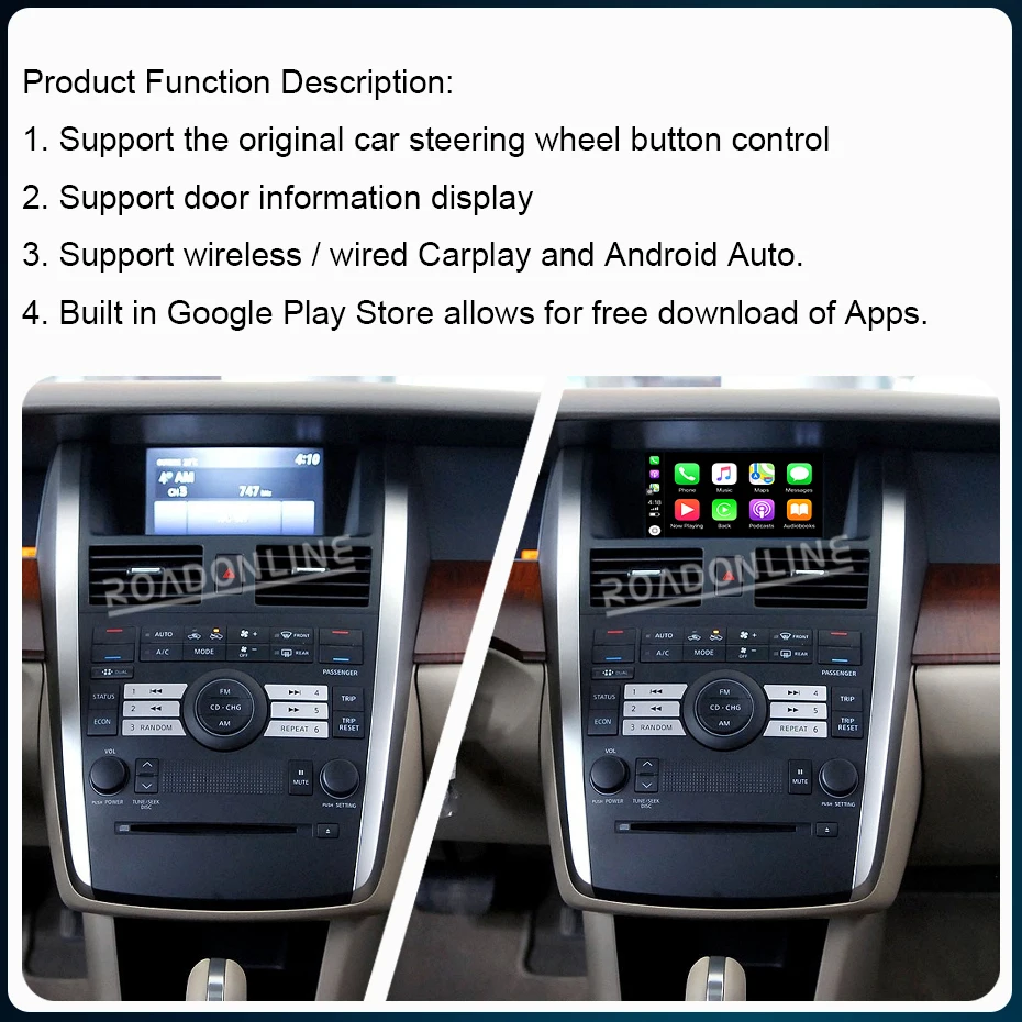 7 Inch 1280*720 Android Auto For Nissan Teana J31 2004-2007 Android 12 Octa core Car Radio Multimedia Player GPS Navigation DSP