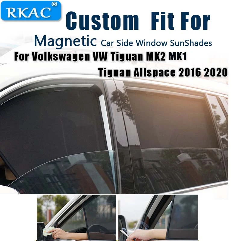 Magnetic Car Sun Shade Car Curtain Car Side Windows Sun Visor Shield Sunshade For Volkswagen VW Tiguan MK1 MK2 Tiguan Allspace