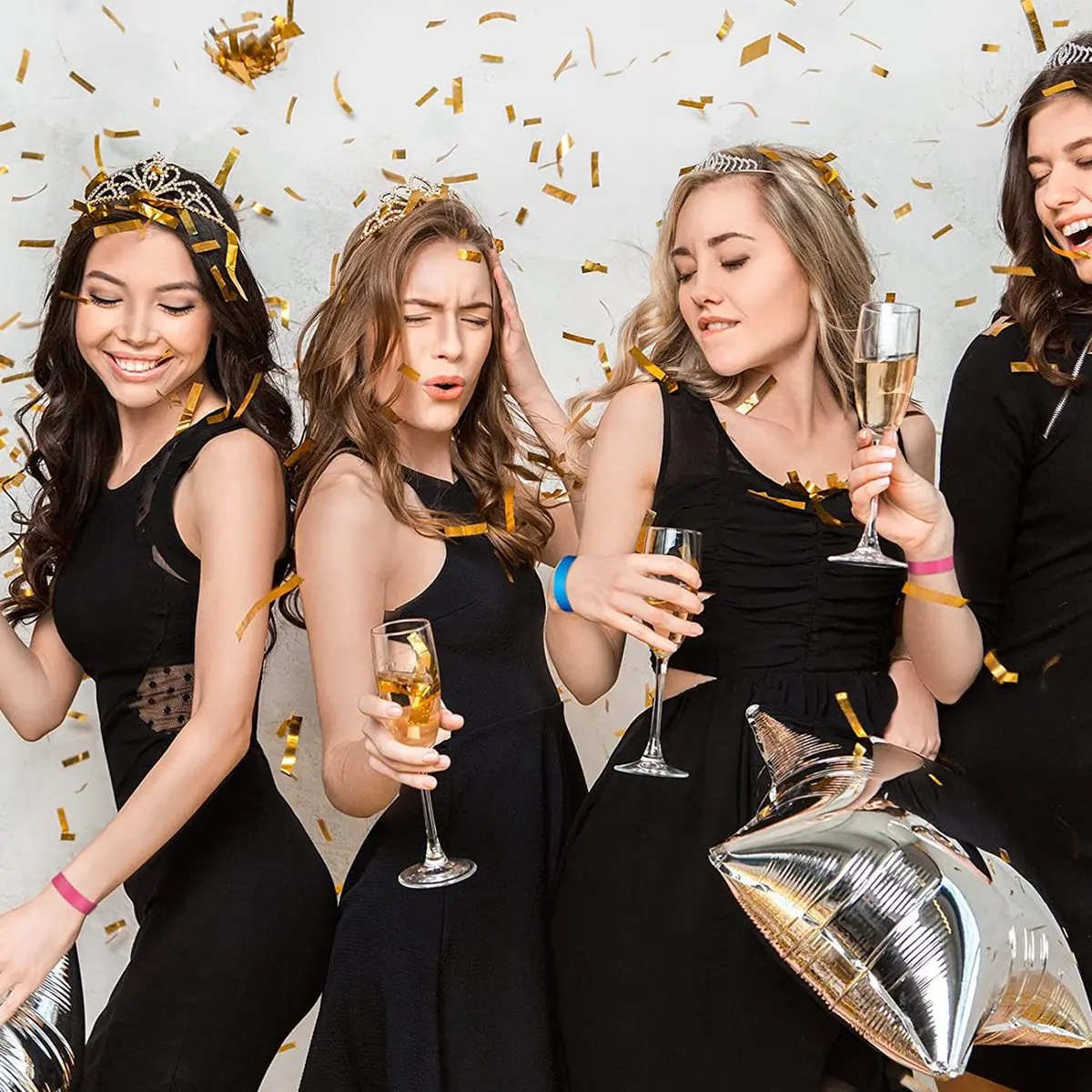 

600 шт. водонепроницаемых неоновых браслетов для мероприятий, концертов, вечеринок (синий, розовый)