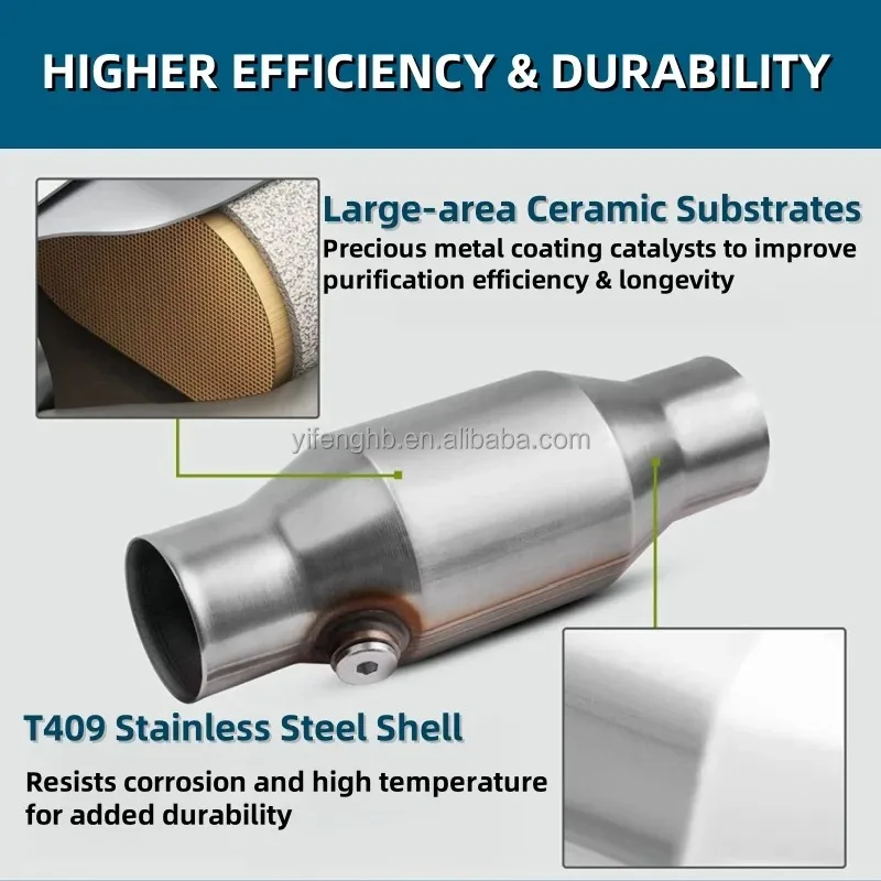 

High Flow Universal Catalytic Converter Spinning Pipe Catalyst New Performance Auto Exhaust Parts