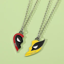 Marvel Movies Deadpool & Wolverine Necklace Cool DIY Handmade Pendant Accessories Fashion for Best Friend Gifts Pendant Necklace