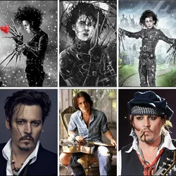 5D Movie Star Diamond Painting Set DIY Classic Movie Scissorhands Edward Cross Embroidery Rhinestones Mosaic Craft Decoration