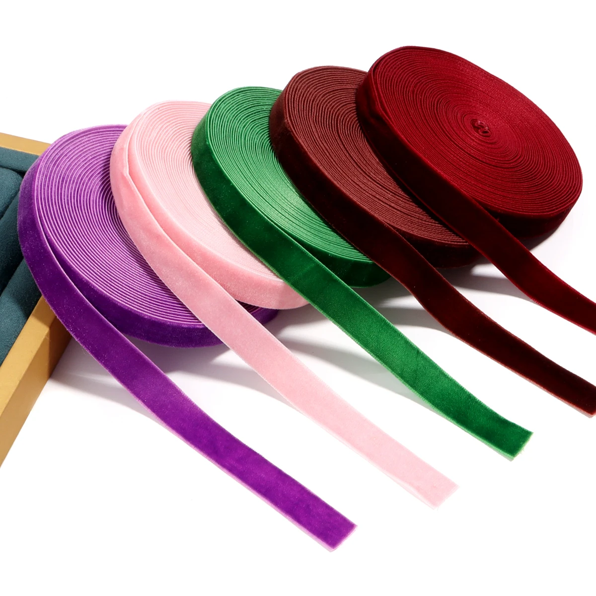 5-10 Yards/Lot Samtband Single Face Satinbänder für Geschenkstrauß Verpackung Weihnachten Halloween Neujahr Party Dekoration – Detail 5