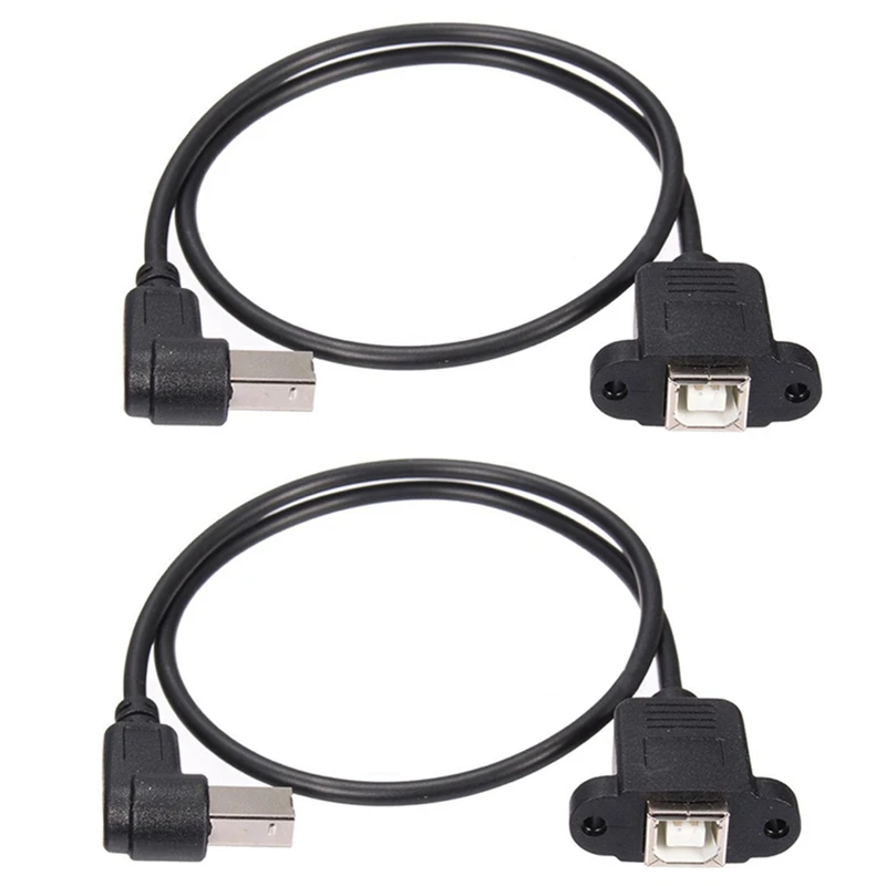 2X USB 2.0 B Male To USB B Female Socket Printer Panel Mount Extension Cable 50Cm