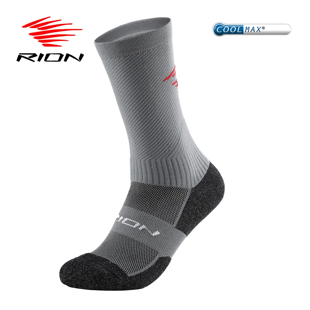 RION Cycling Socks Sports Man Hiking Running Basketball MTB Mid Calf Foot Wear Sets Mountain Bike Bicycle Gym Moisture Wicking