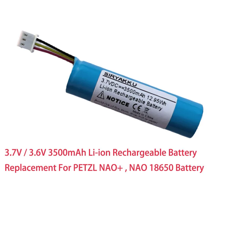 Batería de repuesto para Petzl Nao & Nao + Plus + Faro, paquete de batería de iones de litio 18650, E36 A, piezas AKKU