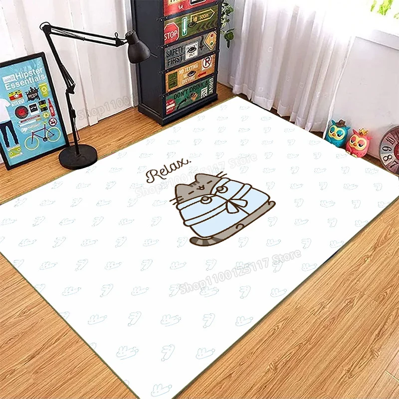 Pusheen Cat Carpet Living Room Home Decoration Non-slip Bathroom Rug Rectangle Door Mat Anime Cartoon Kitchen Mats Kids Gifts