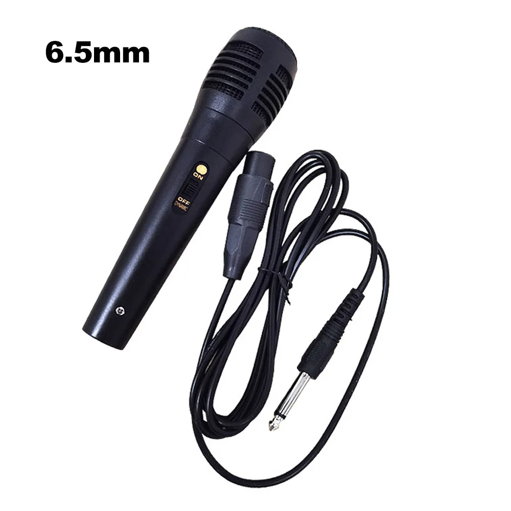 3.5mm Wired Microphone Portable Shockproof Public Transmitter KTV Karaoke Stage Handheld Megaphone with 6.5mm Adapter (Black)