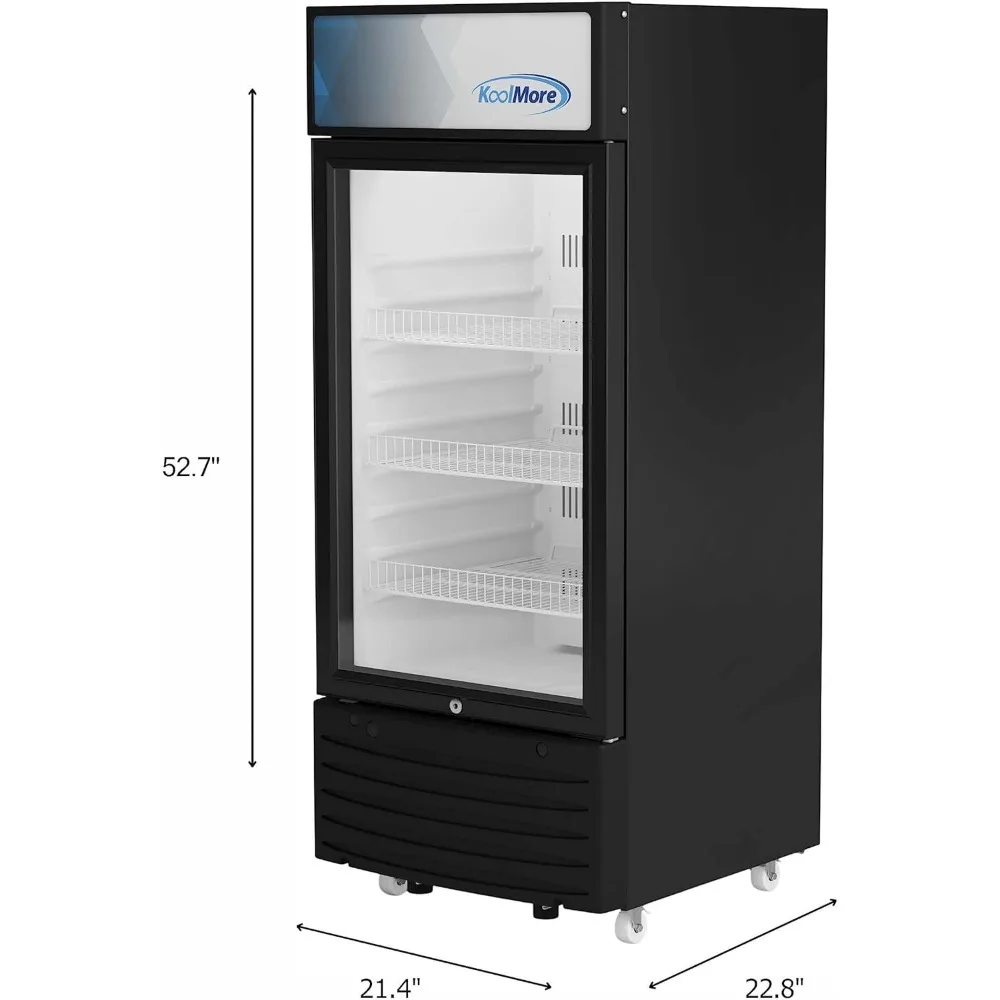 KM-MDR-1D-6C 6 Cu. Ft. Commercial One Glass Door Display Upright Beverage Refrigerator Cooler Merchandiser