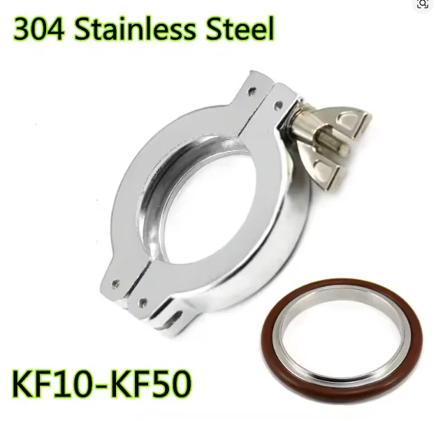 KF10-KF50 304 مشبك من الفولاذ المقاوم للصدأ الأنابيب الصحية شفة المشبك المفصلي الجناح الجوز المشابك تركيبات مركز تحمل قوس O-حلقة