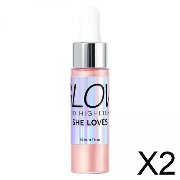 Highlighter Liquid with Foundation Easy to Apply Glitter Shimmer Makeup for Face and Cheekbone Brightening