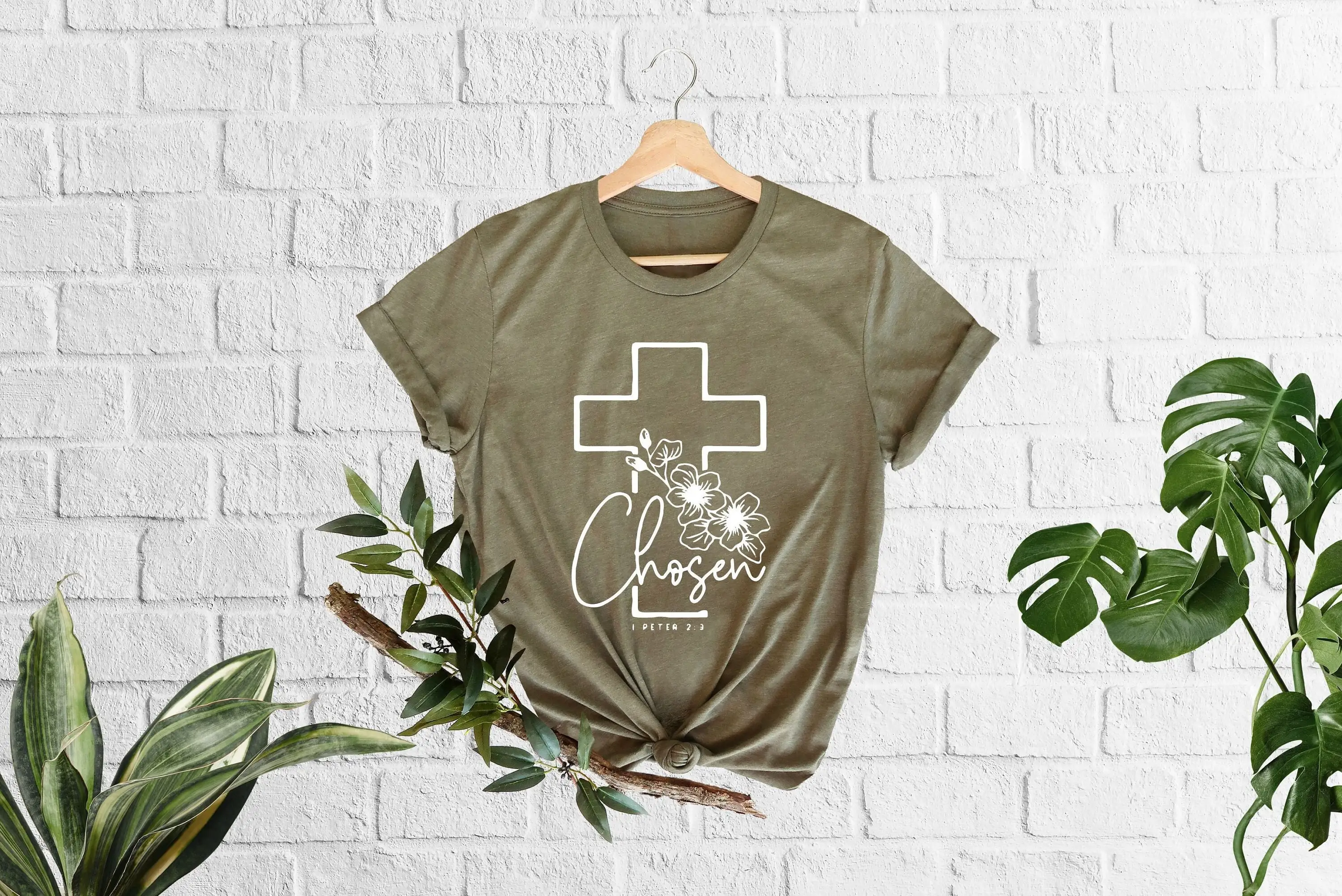 Chosen T Shirt Jesus Cross Bible Verse Quotes Christian S Religious Faith Church Clothing Christan Apparel