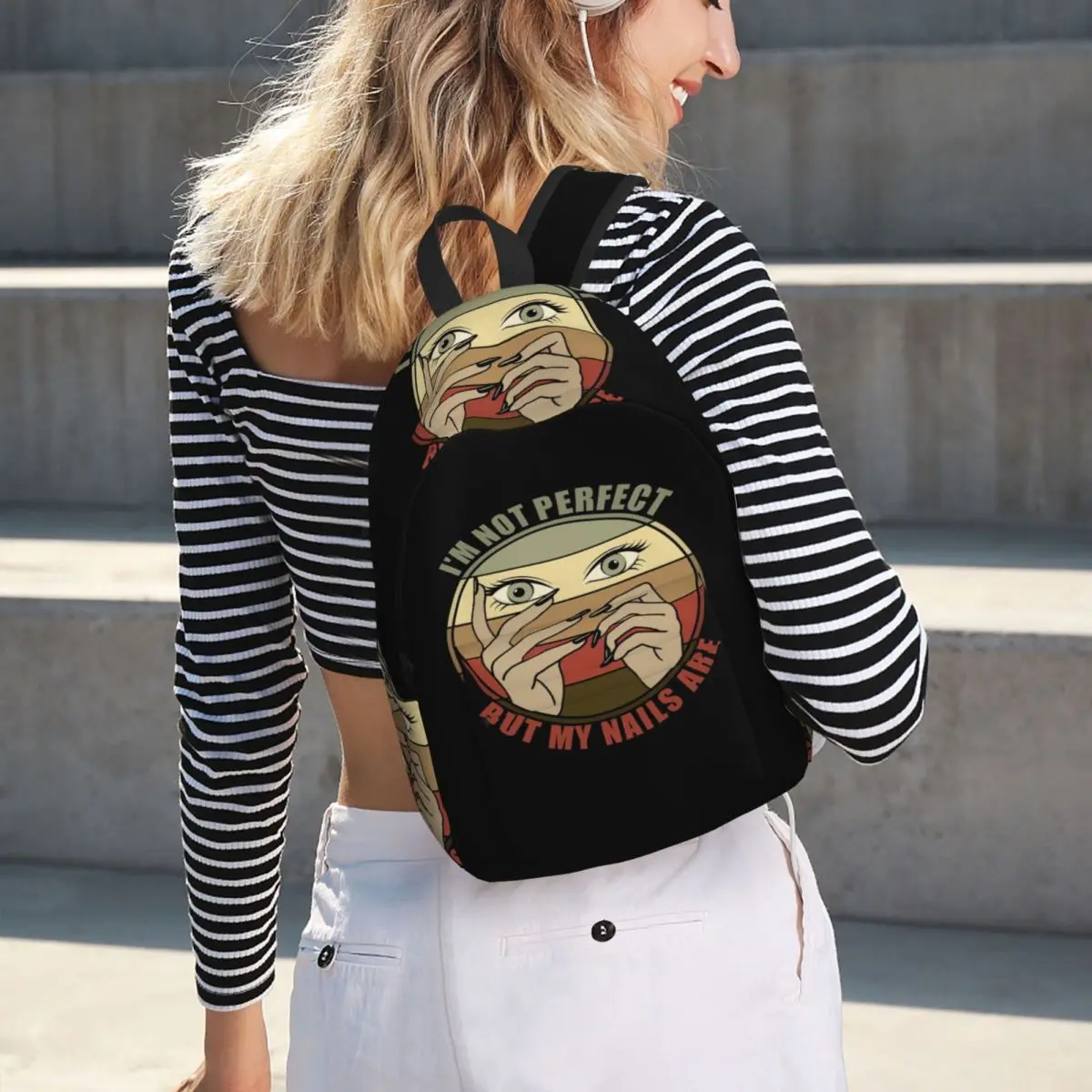 

I'm Not Perfect But My Nails Are Student Backpack School Bag Hiking Travel Daypack for Boys Girls Bookbag Shoulder Bags