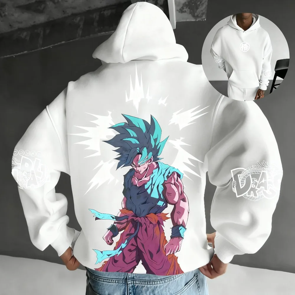 

Многоцветная толстовка с принтом Dragon Ball для мужчин, детей, повседневная уличная одежда, свободная осенне-зимняя спортивная одежда