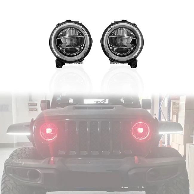 

LUMA 12V New Car Headlights Hellcat with Turn Signal Light for Wrangler JL Gladiator JT 2018+