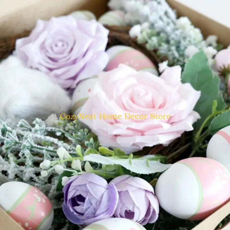 92MF Easters Rabbit Eggs Chick Flowers Set Easters Rabbit and Eggs Charm for Kids DIY Decorations and Classroom Activities