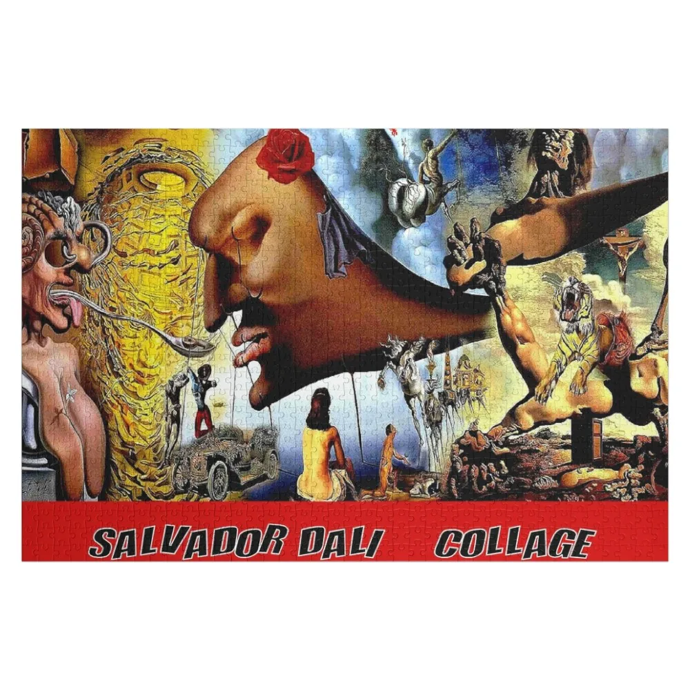 

Винтажный абстрактный коллажный пазл с принтом, деревянный пазл для взрослых, детская игрушка с индивидуальным именем, персонализированные игрушки-пазлы