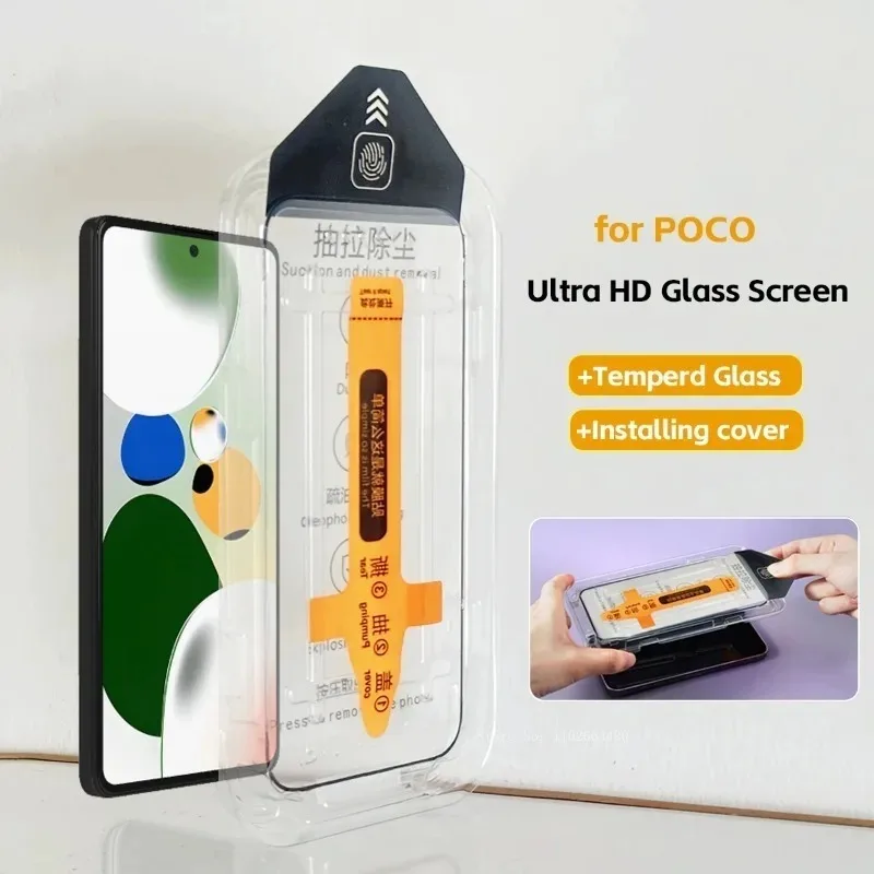 2Pcs New 8k Tempered Glass For Poco X5 Pro F4 F3 X4 GT M4 Pro 5G Glass Dust free Installation Screen Protector