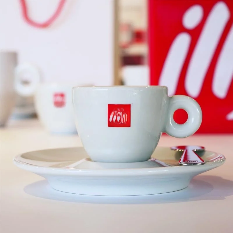 كوب قهوة سيراميك مطلي بالمينا على الطراز الإيطالي من إيلي، كوب لاتيه أبيض احترافي للباريستا مع مقبض ونمط هندسي #3