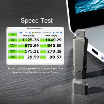 U52 1TB 512GB USB SSD 1000MB/s USB 3.2 Gen 2 Dual SSD USB C Přenosný externí SSD pro Android telefon tablet notebook 10 nejlepší prodej 512GB externí SSD - №3