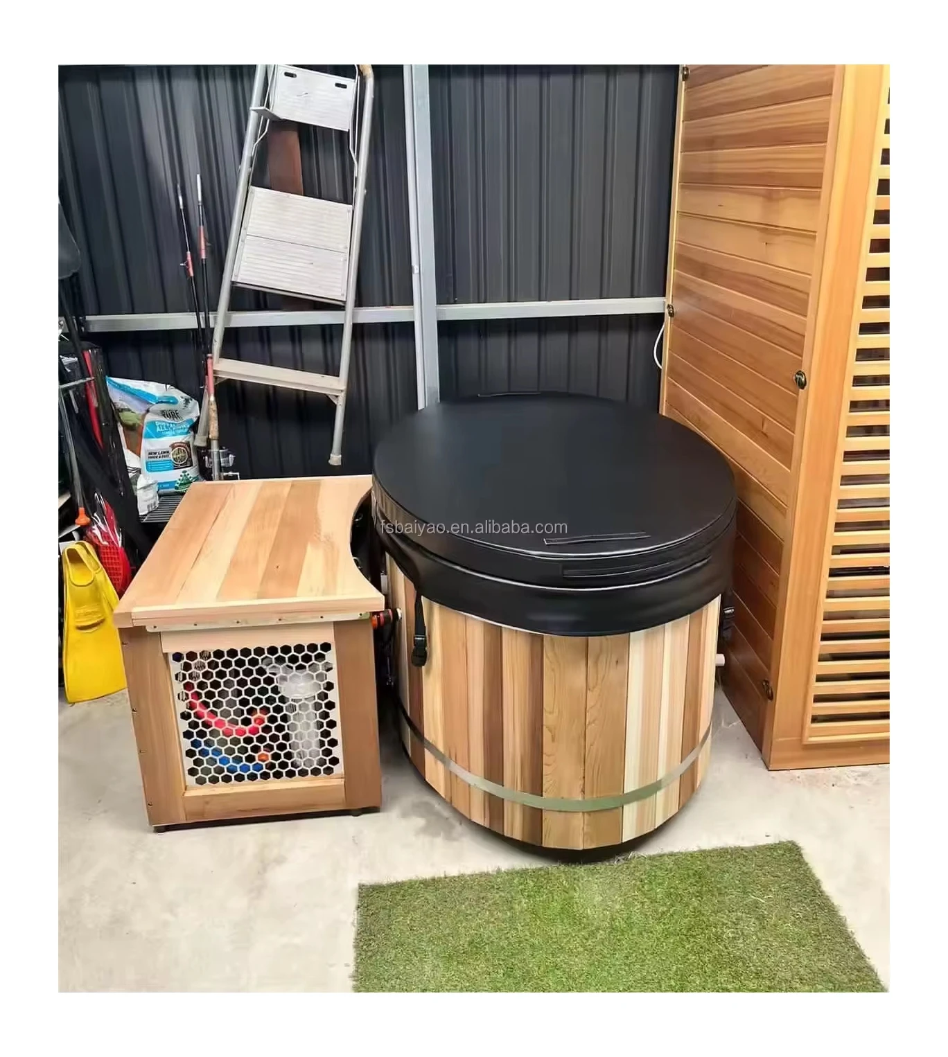

Super Bargain Wooden Bath Tub With Stainless Steel Liner Red Cedar Ice Bath Barrel For Cold Plunge For Bathroom Use