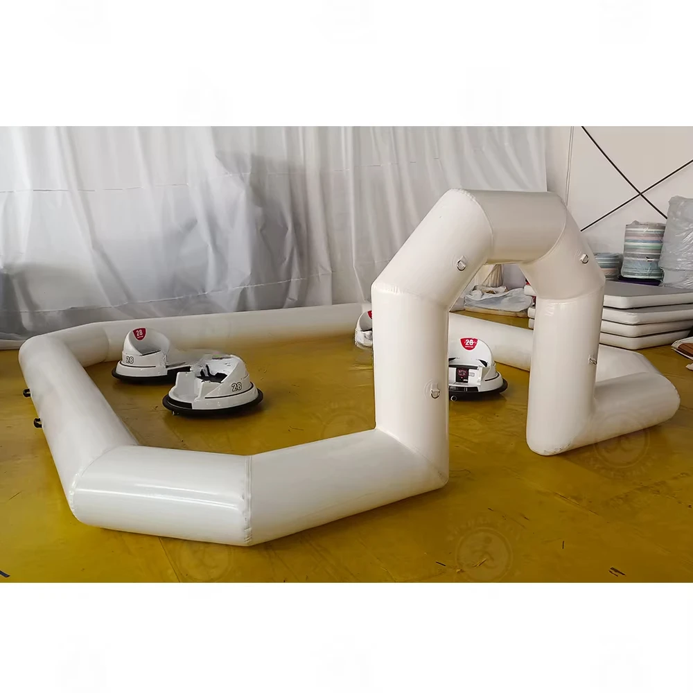 White Inflatable Go Karts Race Track Inflatable Bumper Car Arena with 360 Spin Degree Multi Color Electric Bumper Car