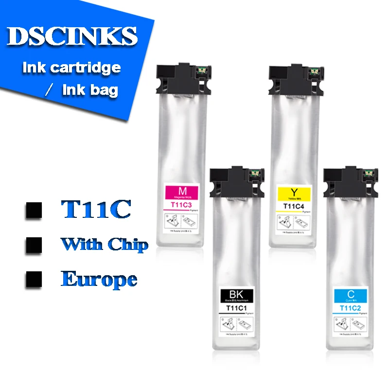 Pigment ink T11D1 T11D2 T11D3 T11D4 T11E1 T11C1 ink cartridge for Epson WorkForce Pro WF-C5890DWF WF-C5390DWF Europe printer