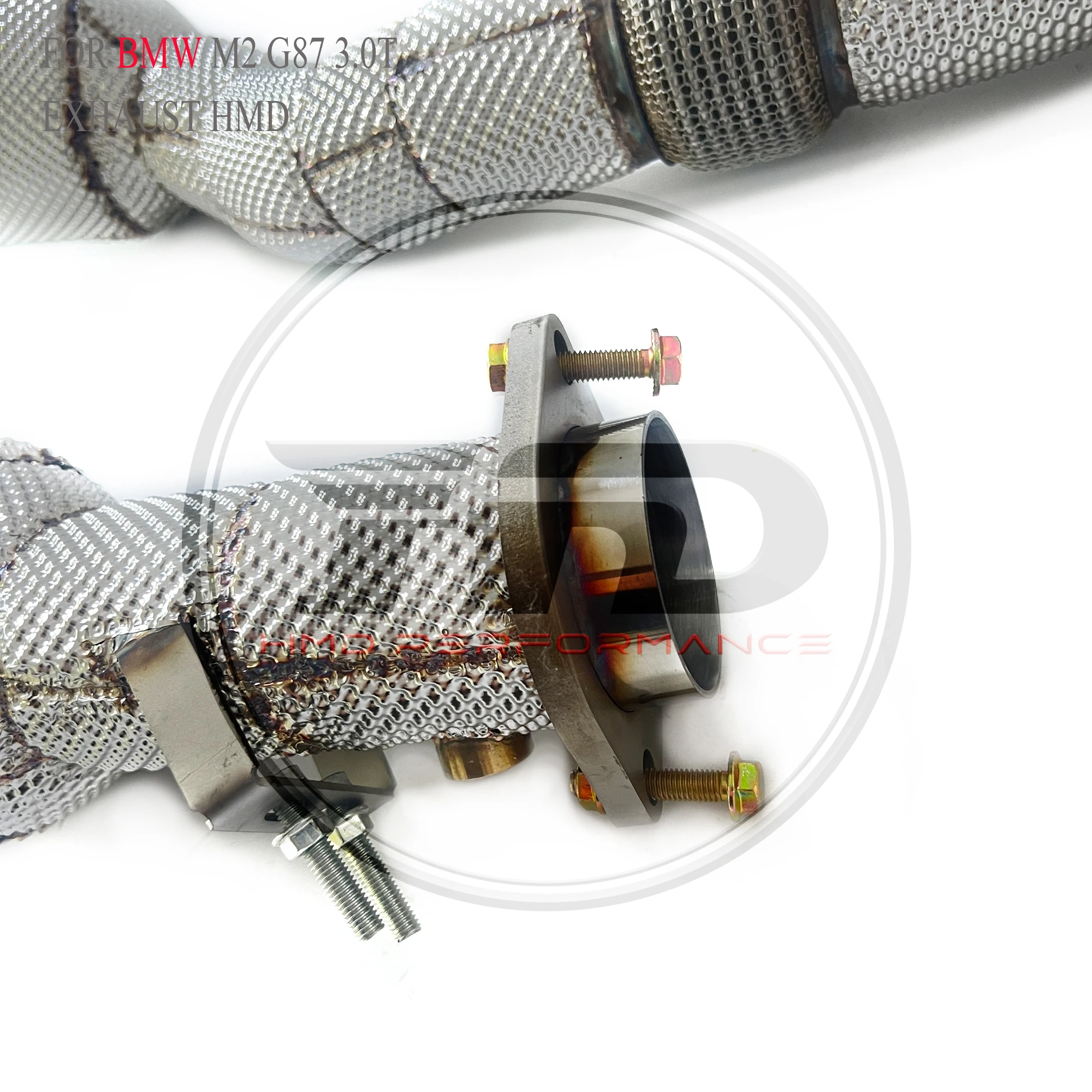 HMD-tubo de bajada de luz sin falla para BMW M2 G87 3,0 T con protector térmico, sistema de escape de alto rendimiento de alto flujo, piezas de automóvil SS304