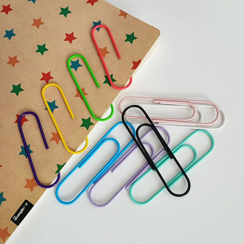 10Pcs/set Of 100mm Colorful Paper Clips Paper Clips Notes Classified Clips Student Stationery School Office Supplies