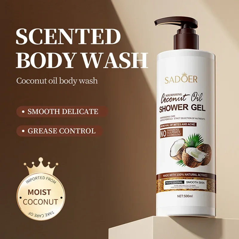 

1pcs Coconut Shower Gel Amino Acid Moisturizing Fragrant Shower Milk Body Cleansers Whitening Body Wash Body Care