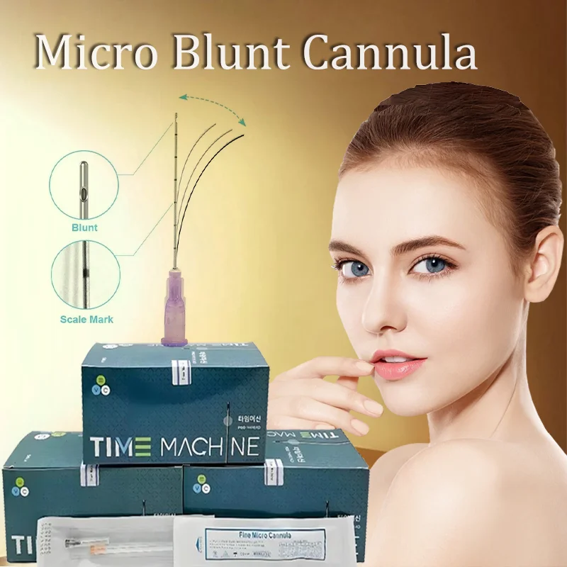 

Cánula desechable para inyección de cabeza contundente 14g 90 mm 18g aguja en miniatura para inyección facial de ácido úrico