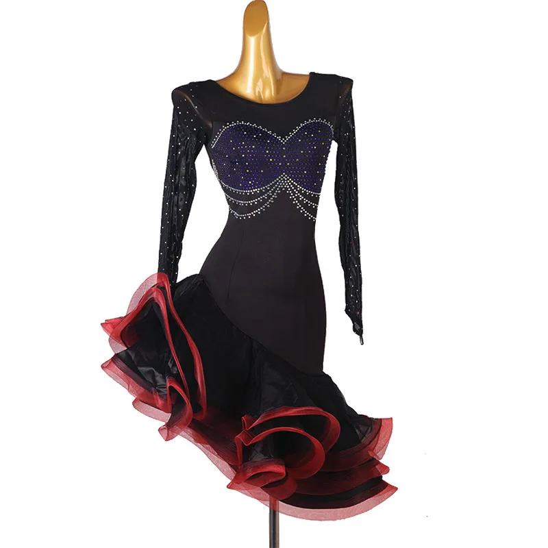 

2022 New Woman Latin Dance Dress Dancing Performance Women Dress Ballroom Samba Tango Dress LQ291