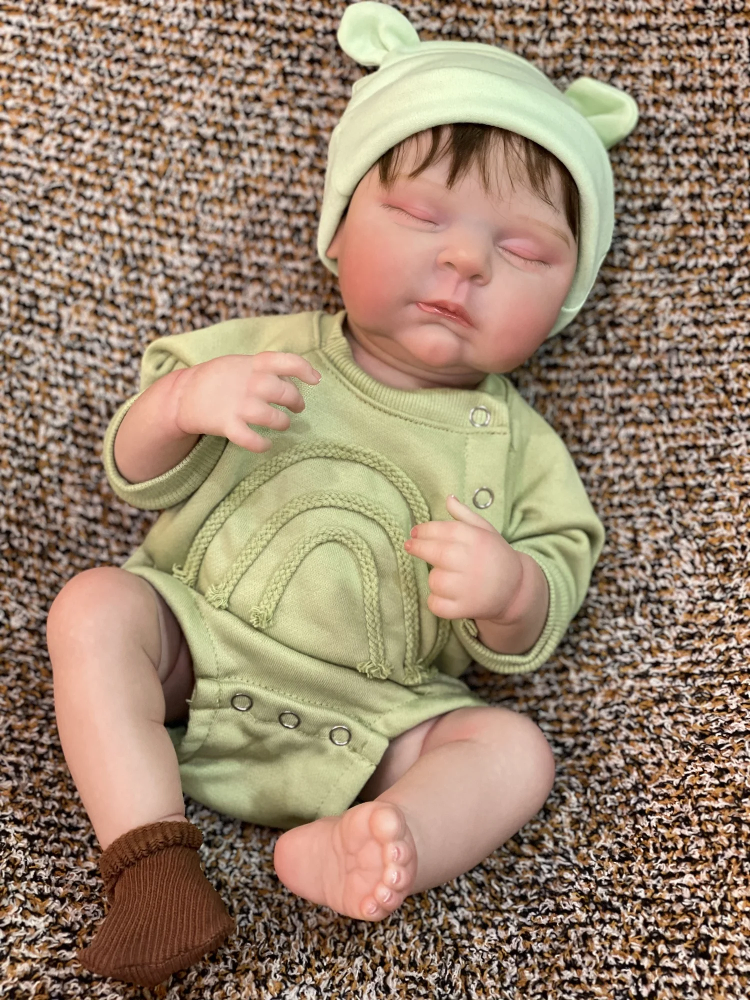 50cm à prova dwaterproof água pêssegos reborn bebê menina com cabelo enraizado corpo inteiro vinil bebe reborn realista bonecas reborn veias visíveis