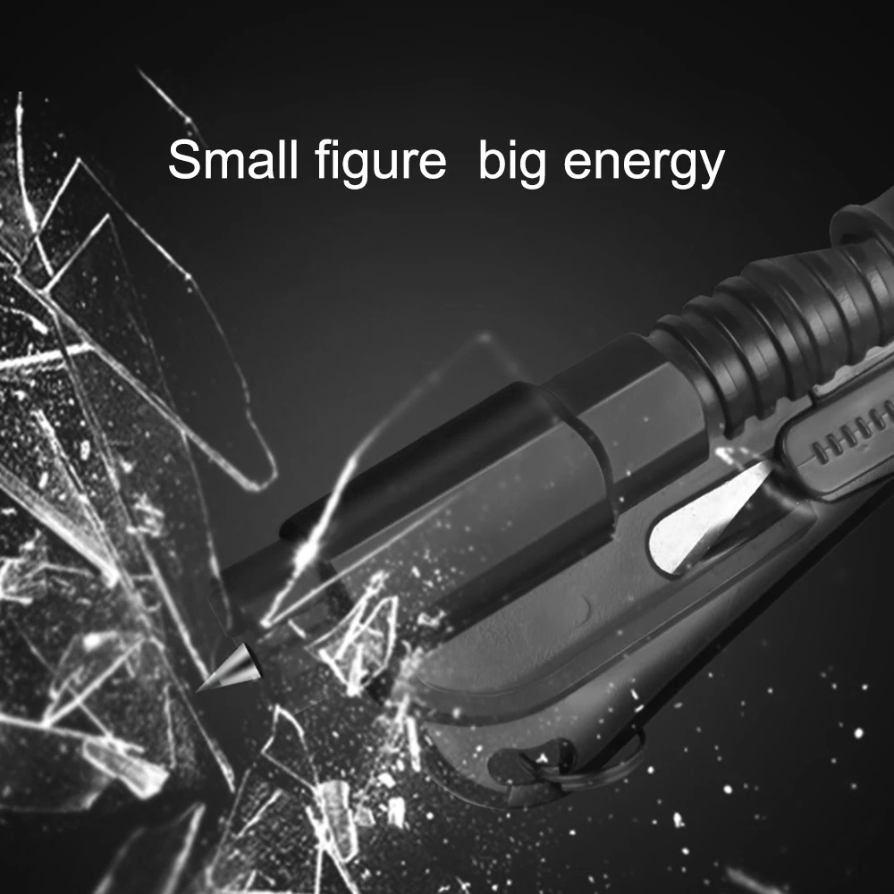 1Pc 3-in-1 Car Keychain Safety Hammer Glass Window Broken Breaker Seat Belt Cutter Compact Emergency Hammer Escape Rescue Tool view 5