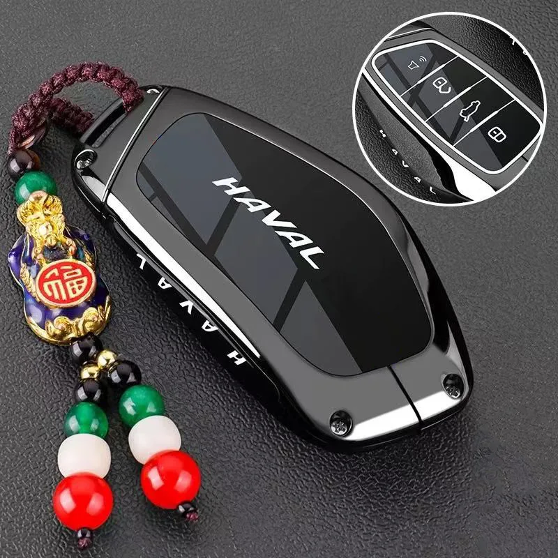 Auto-Schlüsselhülle aus Zinklegierung und TPU mit Kette für Great Wall Haval H6 2024 H9 2024 H2 M6 Cool Dog Plus Owl Dragon MAX H6 H7 PAO – Detail 3