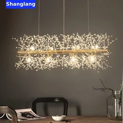 Snowflake Chandelier Nordic Style Modern Lamp Creative Personality Crystal Model Atmosphere Light Luxury Living Room Decoration