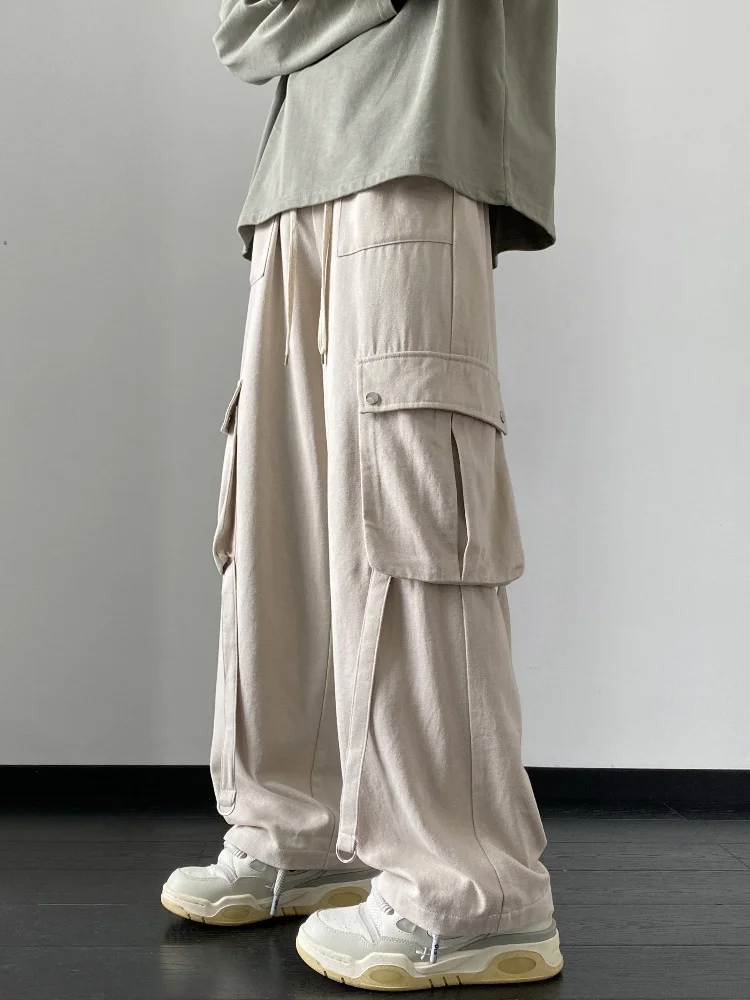 

Loose Casual Workwear Pants Men's American Style 2024 New Autumn Straight Loose Wide Leg Pants Multiple Pockets