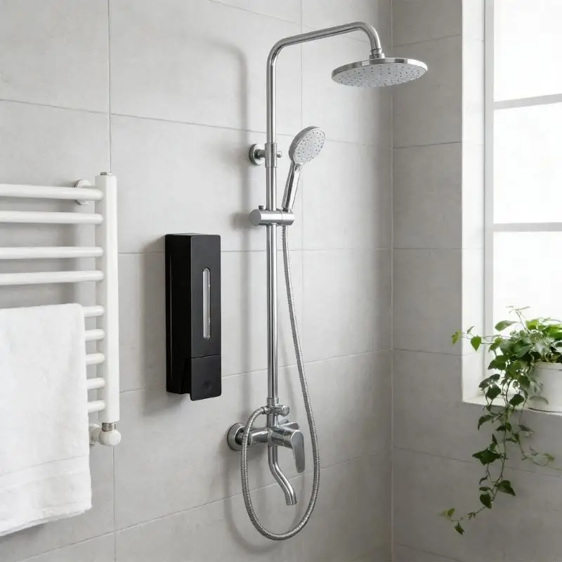  Functional Soap Dispenser 400ml For Shower Wall Mounted easy Press Design ABS Build