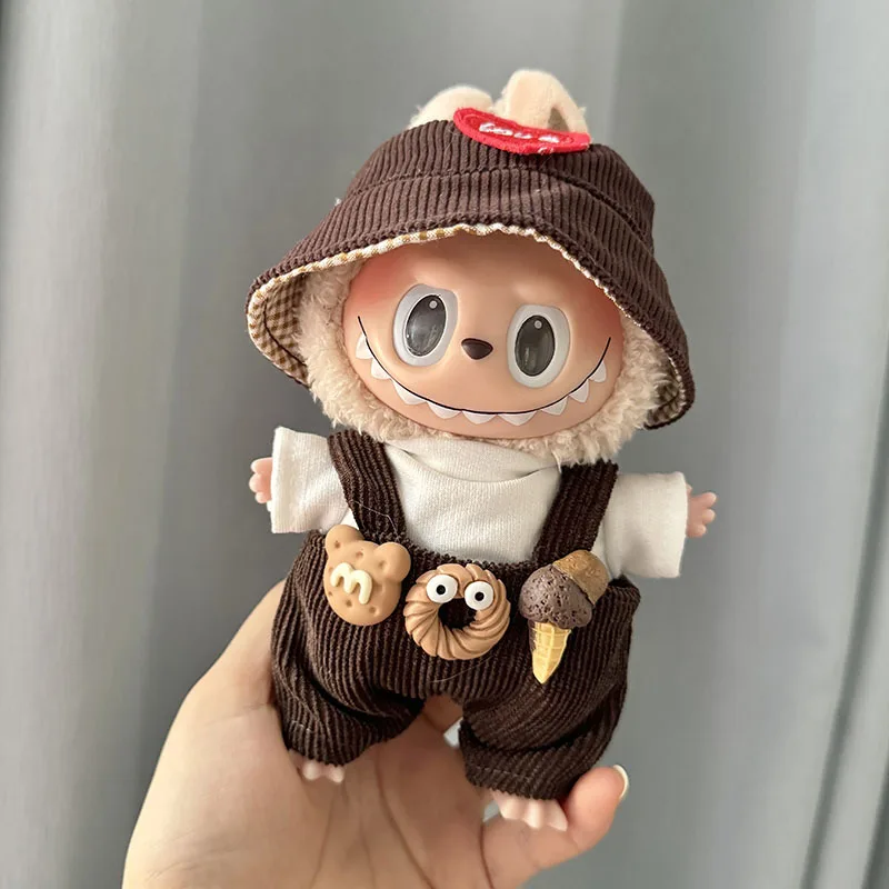 Pakaian boneka mewah 17cm, aksesori pakaian untuk Korea Kpop Exo Labubu Idol DOLL, set pakaian overall